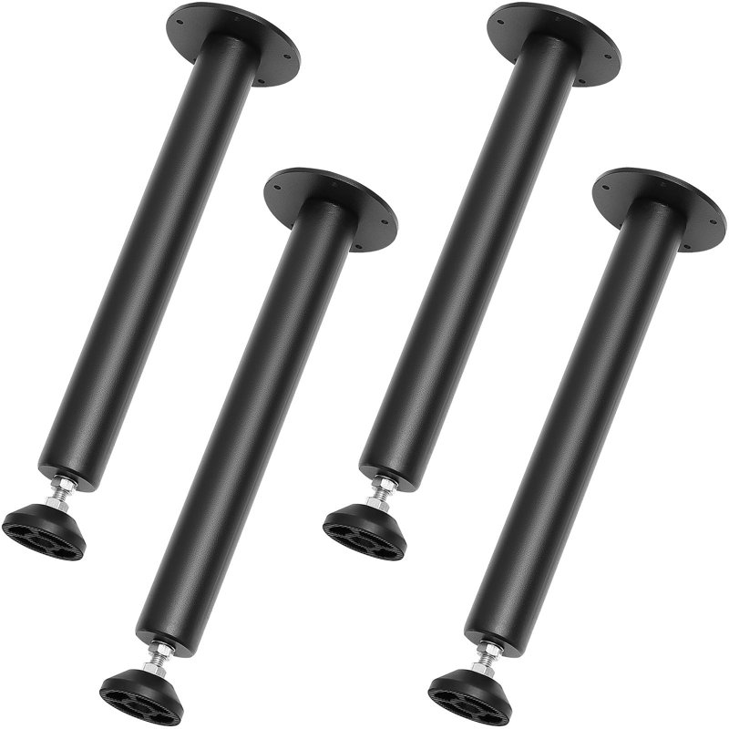 Heavy Duty Adjustable Metal Table Legs – 30" Set of 4, 1200 lbs Capacity, Square Tube with Foot Cups – Black for Furniture Replacement, Desk