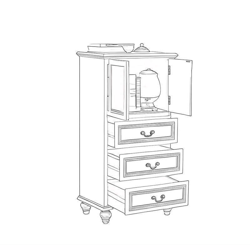 Rustic American style multi-purpose accent cabinet, Black