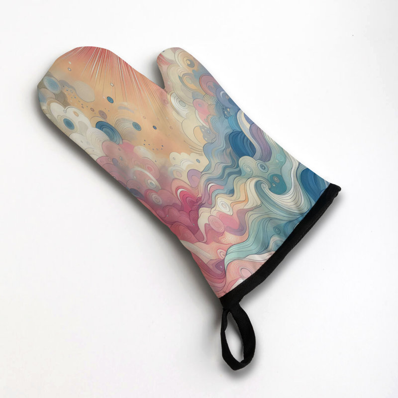 Soft Summer Splash Oven Mitt Cotton Twill