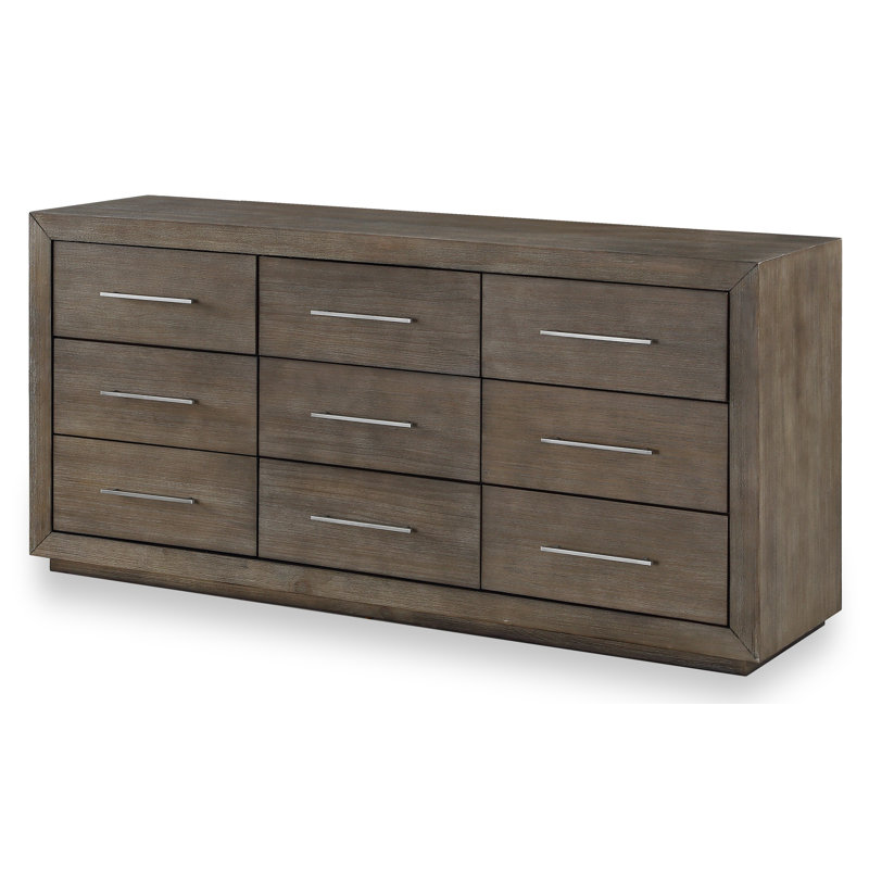 Solid Wood 182.88cm W 9 - Drawer Chest of Drawers