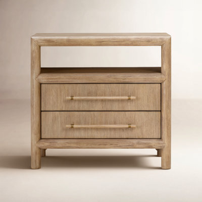 Colleen 2-Drawer Acacia Nightstand