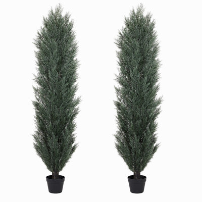 180cm artificiel pin vert et cyprès artificiel détachable pour la décoration intérieure et extérieure 2Pcs / ensemble