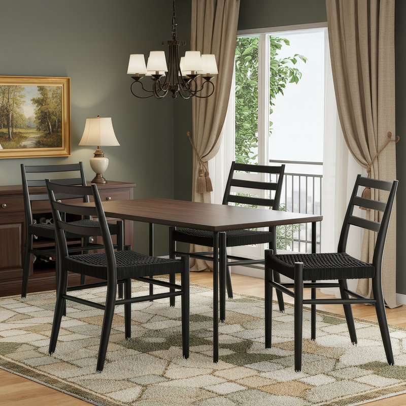 Paper Rope Metal Sidechair, Black
