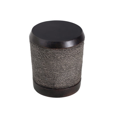 Weston Outdoor Simulated Braided Cord MGO Side Table with Vintage Trim