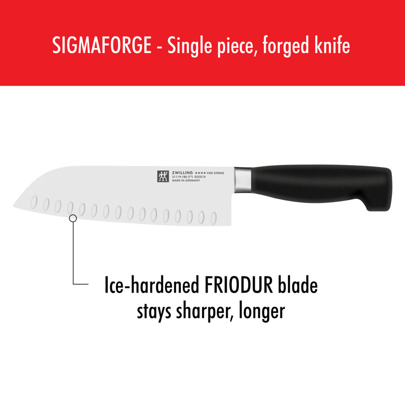 Four Star Hollow Edge Santoku Knife, 7"