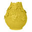 Vase à fleurs Remi, céramique décorative jaune avec motifs floraux, 11 pouces