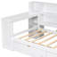 Twin Size Platform Bed In Wood, With Upholstered Headboard, Storage Shelves, Drawers, Charging Station, Led Lights And Table, White  Wood - Sized Comfortable Head, Charging,-1408865028