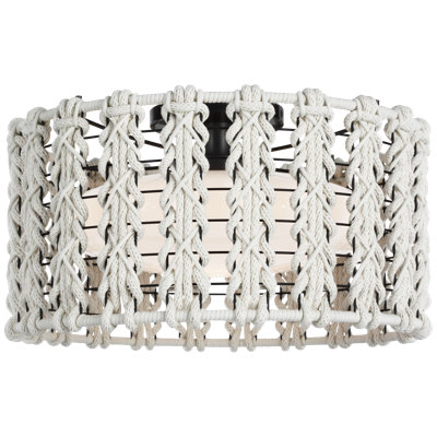 Catania 17" Flush Mount With Cream Braided Rope