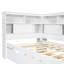 Lit de jour en bois avec tablettes de rangement, lit gigogne et station de charge USB intégrée-1645502892