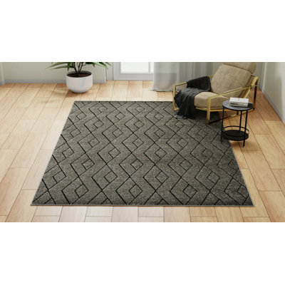 Tapis gris contemporain N Peace