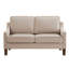 Canapé 2 places avec coussin d'assise à ressorts, revêtement en velours, pieds en bois d'hévéa massif et housses amovibles, montage facile pour salon ou chambre - Taupe