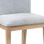 Chaises de salle à manger sans accoudoirs en lin gris et chêne de 19 po de profondeur, assise de 16 po de profondeur, dossier rembourré, parfait pour la cuisine