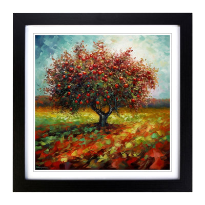 Apple Tree Color Field Painting - Framed Print
