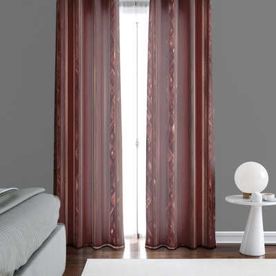 Paire de rideaux semi-transparents en polyester Drevin