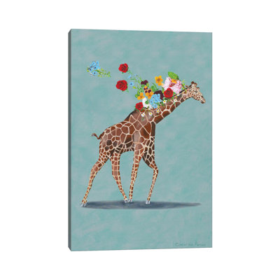 Giraffe with Flowers by Coco de Paris - 1 Piece Painting on Canvas