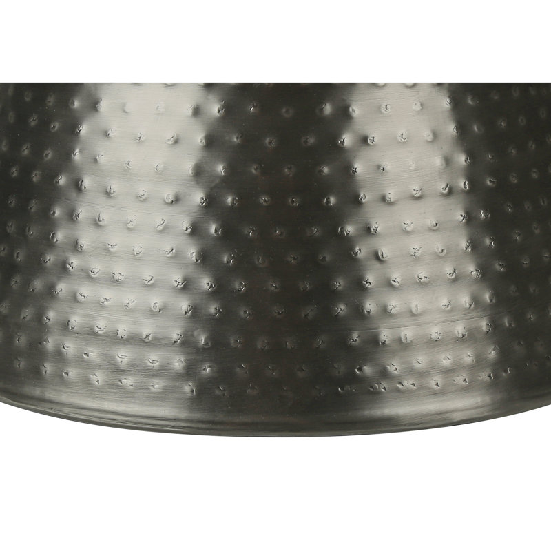 Table d'appoint, tambour, côté, bout, table de chevet, lampe, salon, chambre à coucher, métal gris, contemporain, moderne