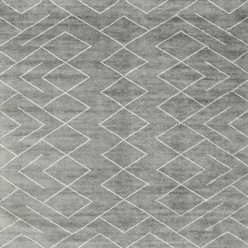 Tapis zone gris clair contemporaine, Carré 7 pi