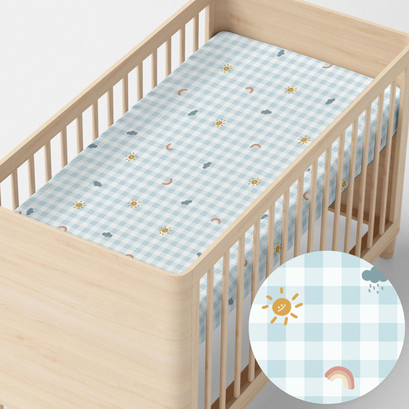 Shayaan Floral 100% Cotton - Piece Standard Cot Fitted Sheet, W60 x L120cm