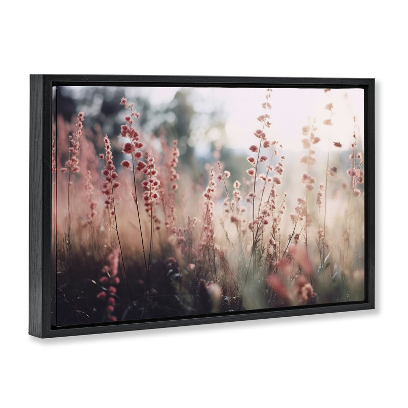 Sun Blanched Wild Botanicals, art mural encadré sur toile flottante, design par Lazar Studio, H 17 po x l 25 po, Noir