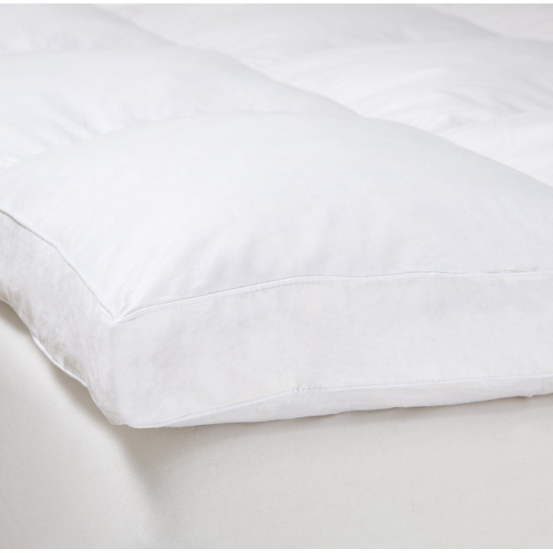 Mattress Protector - 2-Inch Duck Feather Gusset Mattress Pad for Beds - 233 Thread Count Mattress Cover by Lavish Home, Queen