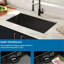 Évier de cuisine encastré à simple cuve de calibre 16 avec assemblage de drain en acier inoxydable T304 de fabrication industrielle en acier inoxydable T304, drain en douceur pour guide de l'eau en forme de X, revêtement pour éviter la condensation, tampon