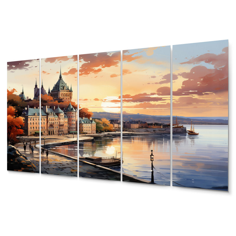 Québec, ville touristique I - ensemble de reproductions d'art mural en métal Québec
