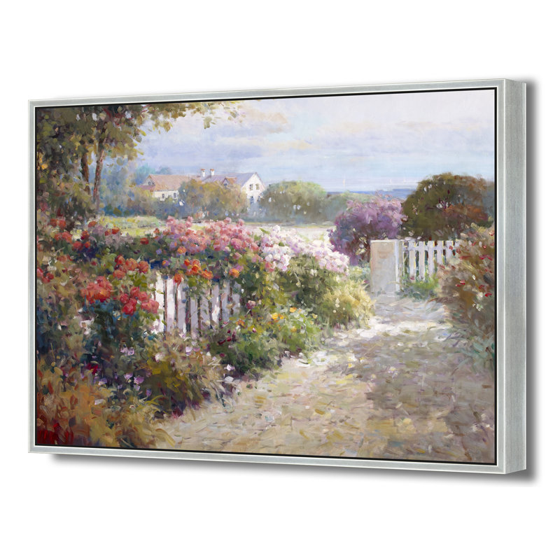 «Garden Stroll At Dawn», Argent argent, H 50 po x l 74 po