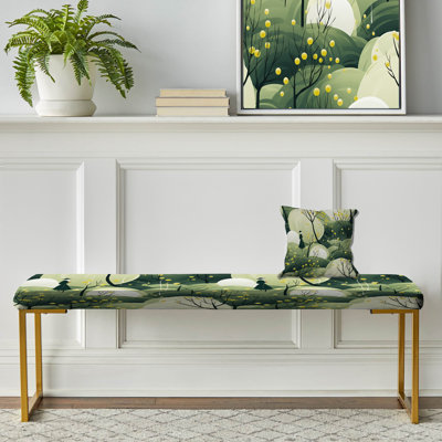 Banc vert rembourré vert