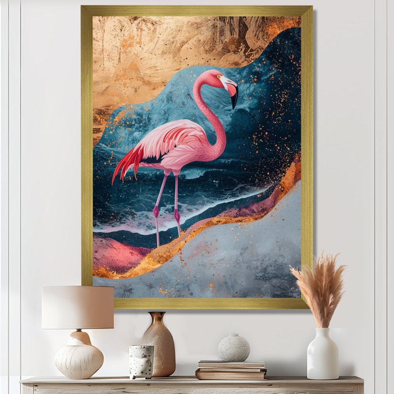 Clairice - Reproduction d'art mural animaux, H 20 po x l 12 po, Picture Framed, Doré