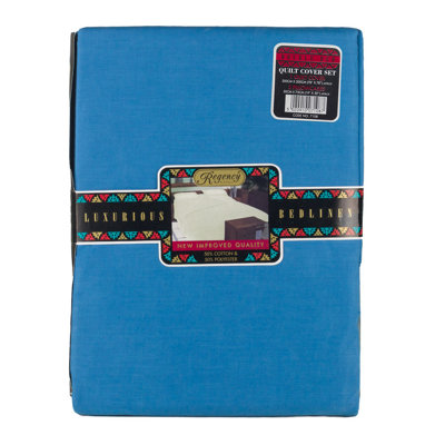 Cotton Blend, Polyester Solid Colour Duvet Cover Set with Pillowcases