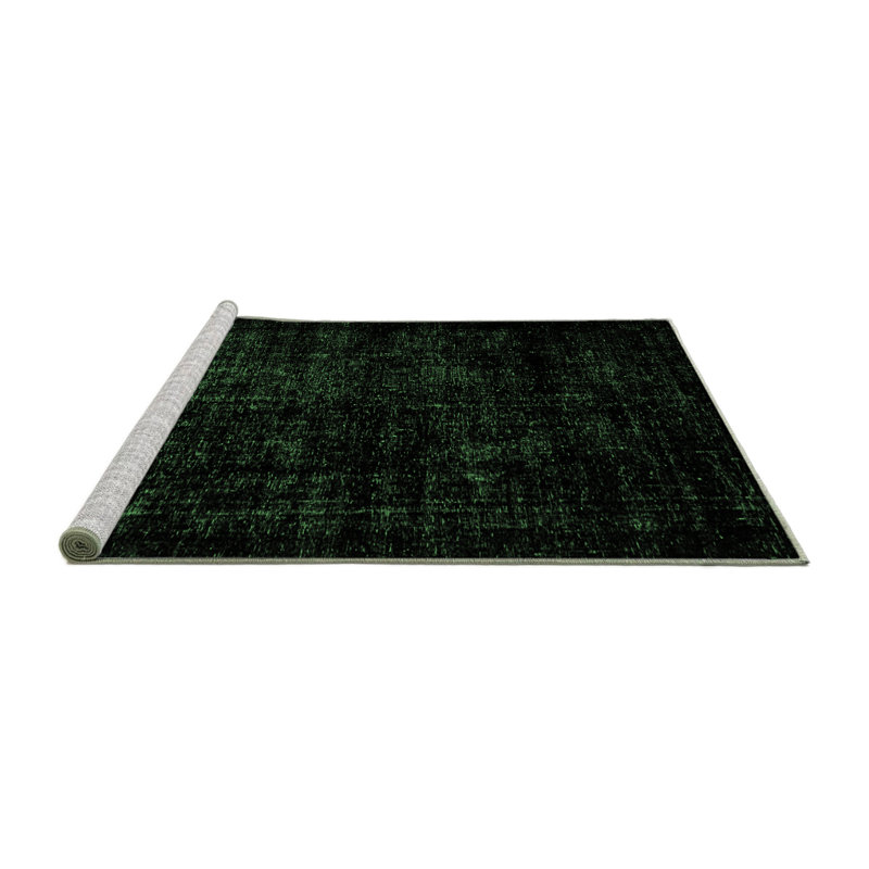 Tapis abstraits lavables à la machine vert émeraude Abstract, Rond 5 pi