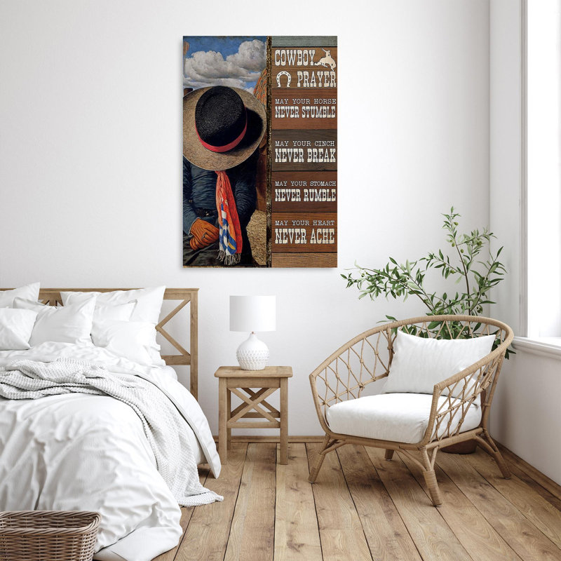 «Cowboy Prayer» - 1 pièce, impression rectangulaire, H 36 po x l 24 po x P 1,25 po