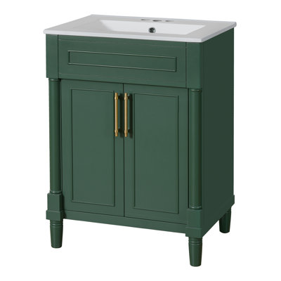 Meuble-lavabo simple 24 po avec comptoir en céramique 24 po