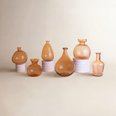 Lowan Orange Glass Bottle Vase