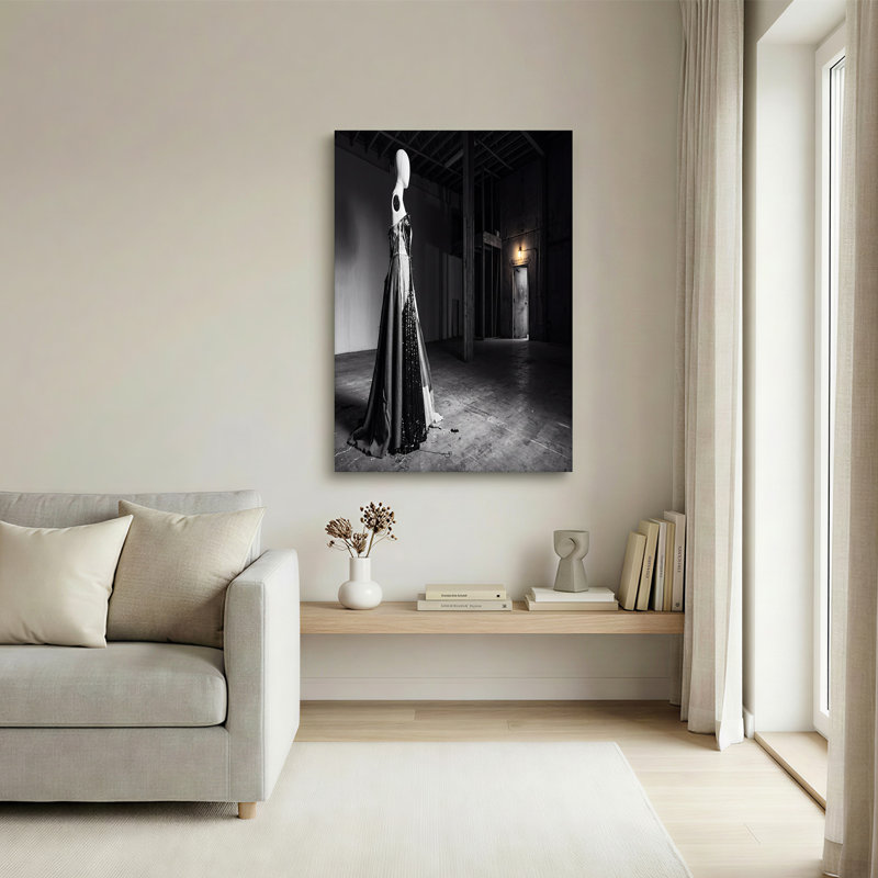 Art mural sur toile noir et blanc, H 20 po x l 30 po