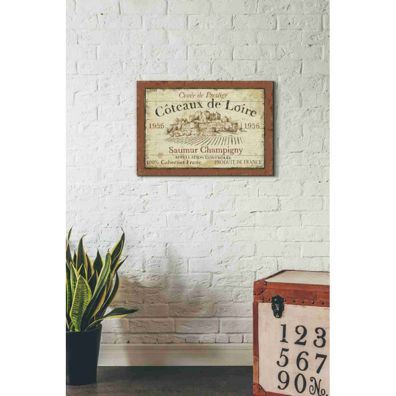 «French Wine Label II» par Daphne Brissonet, art mural sur toile, H 18 po x l 26 po x P 0,75 po