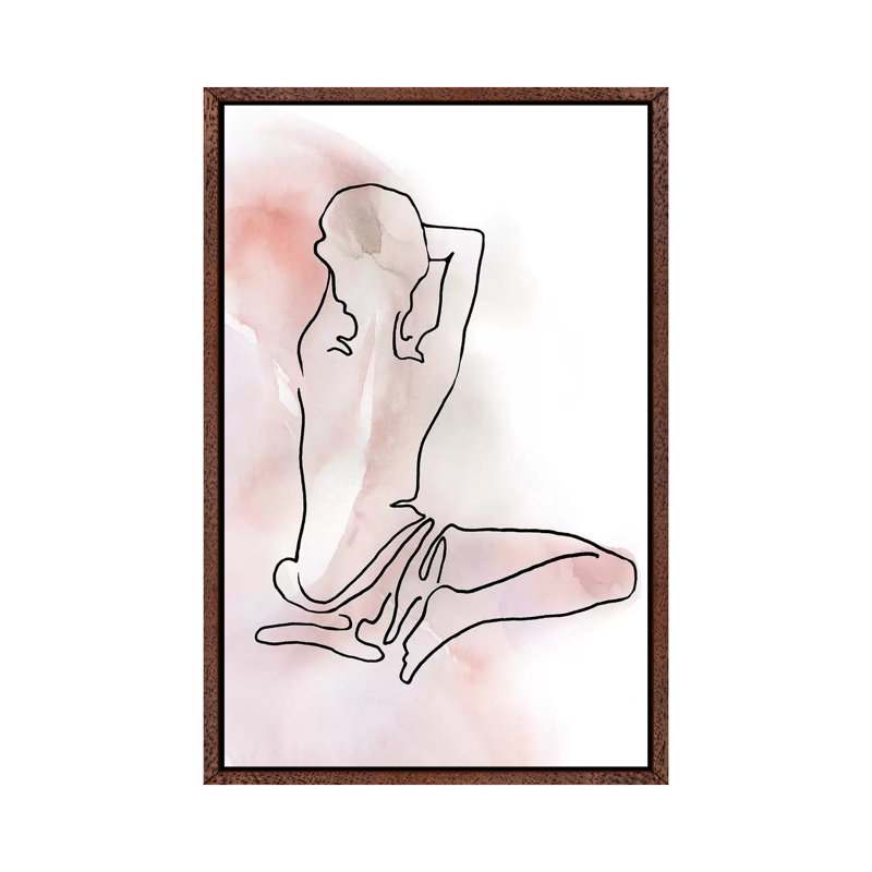 Figure Sketch I by Carol Robinson - Print on Canvas, 66.04 cm H x 45.72 cm W, Classic Brown Wood Framed