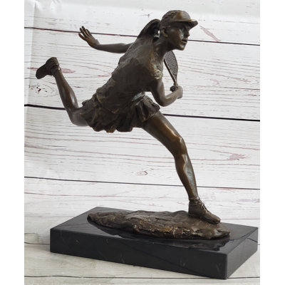 Satue de bronze originale de la joueuse de tennis
