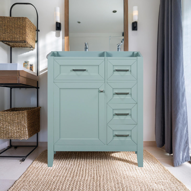 30" Bathroom Cabinet Vanity Without Sink, Green
