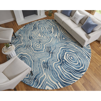 Marengo moderne abstrait, bleu / ivoire