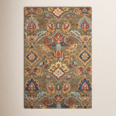 Tansy Green Multi Handmade Wool Floral Rug