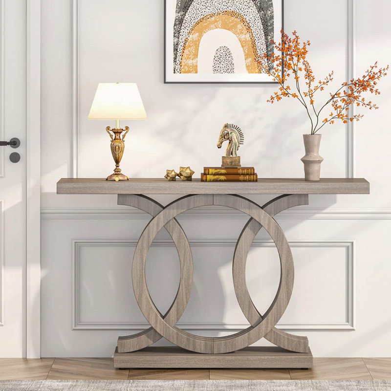 Andreafsky 55.11'' Farmhouse Wooden Console Table, Grey