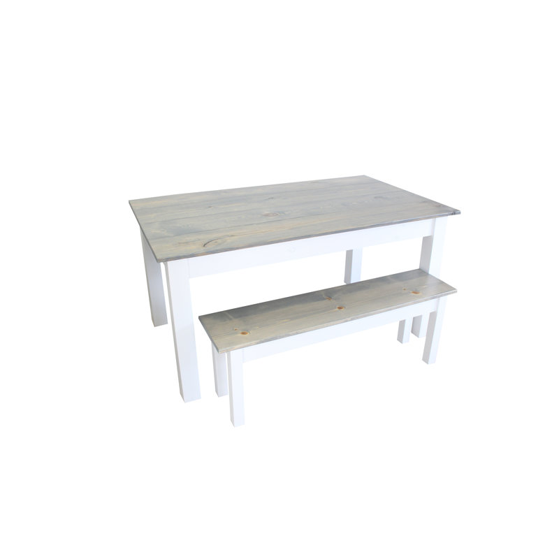 Ariana Pine Solid Wood Dining Table, 60" L x 34" W, Gray