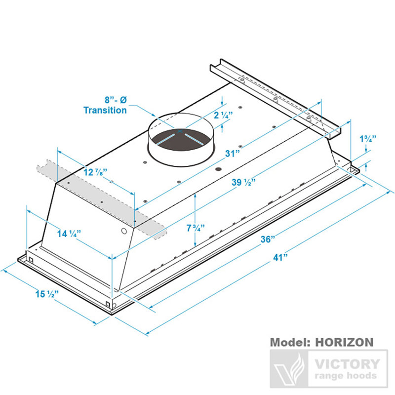 42" 900 CFM Flush Mount Ceiling Island Range Hood with Wall Switch and Dimmable LED's
