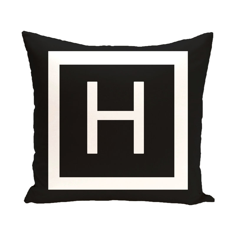  Housse de coussin carré et insert, Corbeau / blanc, H 26 po x l 26 po x P 2 po, H