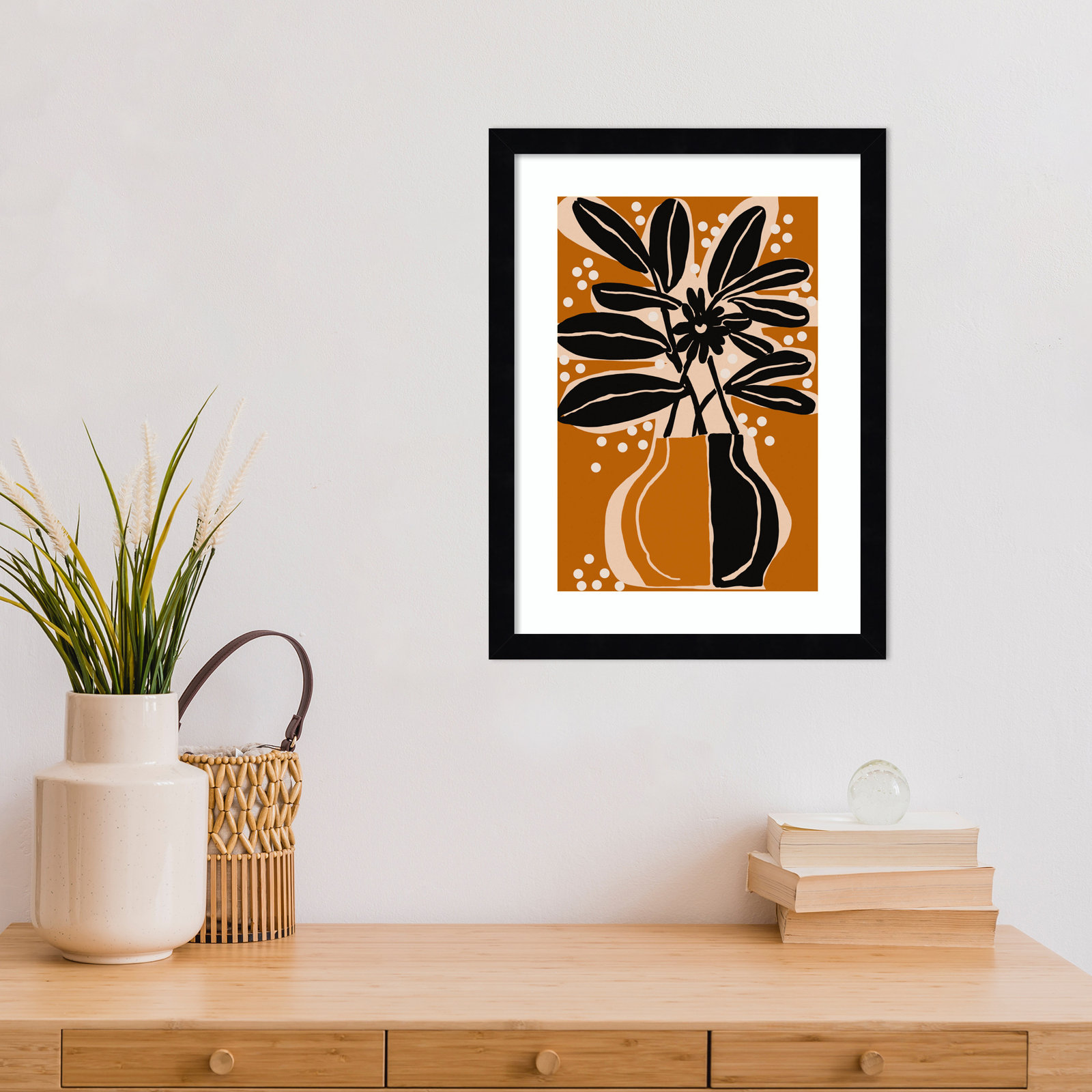 Galya "Ochre Still Life No. 6" Print, Black, 17" H x 13" W