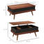 Table basse à plateau relevable, 39,25 po avec compartiments de rangement cachés, pieds en bois, noyer | Idée cadeau