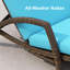 Ensemble de chaises longues 2 pièces en osier brun avec coussins bleus pour patio extérieur et bord de piscine-1927052851-1927052853