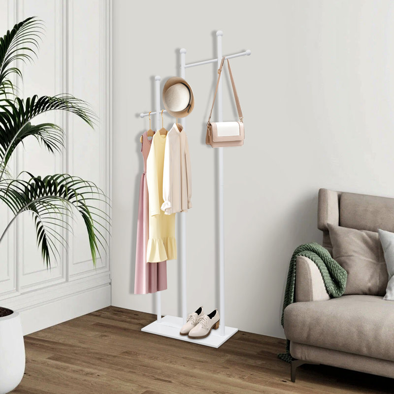 Portant pour vêtements, portemanteaux avec base en marbre, Blanc