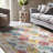 Machine Washable Non-Slip Oriental Area Rug Beige/Yellow/Orange-1491462953